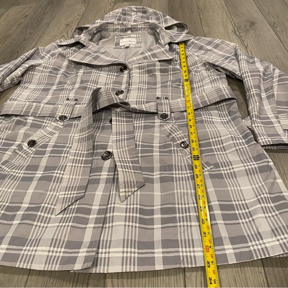Vintage Fashion Bug Trench Coat Women’s Plus Size 1X Gray Plaid Rain Jacket - Picture 11 of 15